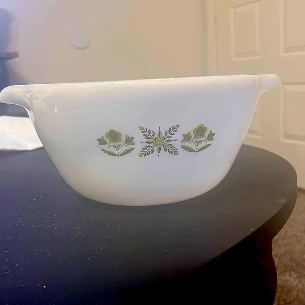 Anchor hocking white large bowl vintage